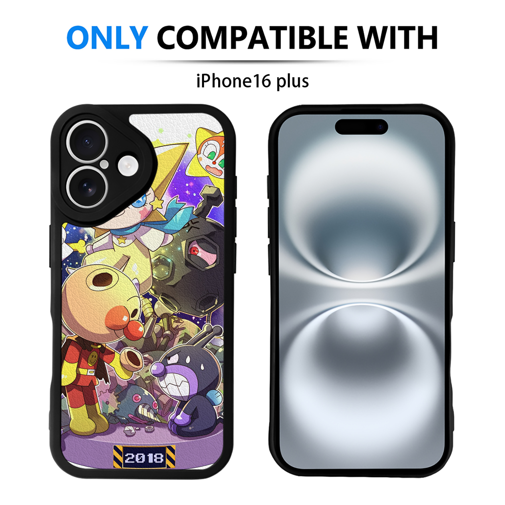 （画像用） アンパンマン Anpanman 【iPhone 16シリーズ対応】シリコンスマホケース（レザー調） 材質：シリコン